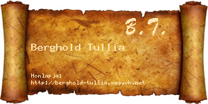 Berghold Tullia névjegykártya